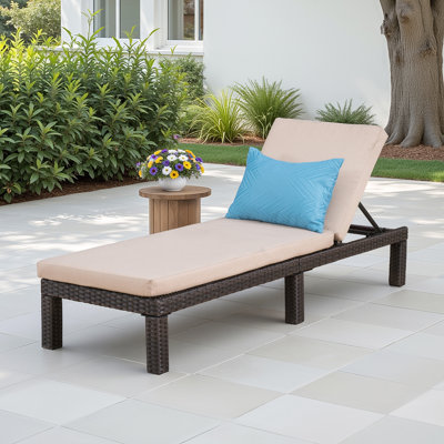 Arville 76.75" Long Reclining Single Chaise with Cushions by Wade Logan