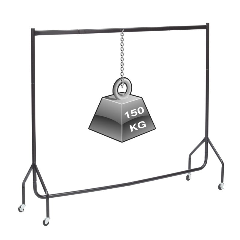 Clothes Rail Superior Heavy Duty Rack With Wheels, 150cm H x 180cm W x 46.5cm D