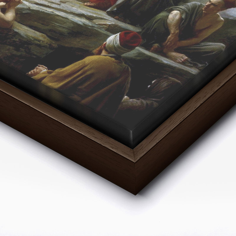 Sermon on the Mount, Canvas, 12"H x 16"W, Brown Framed