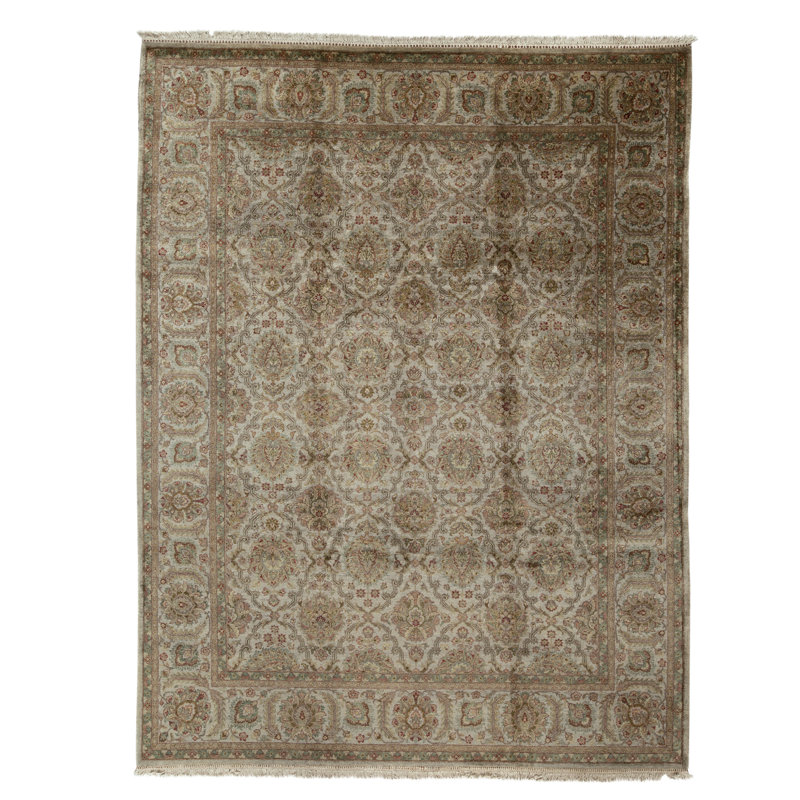 Tapis crème noué à la main de haute qualité