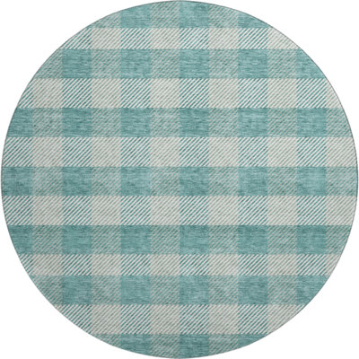 Premium Machine Washable Prisco Teal Rug