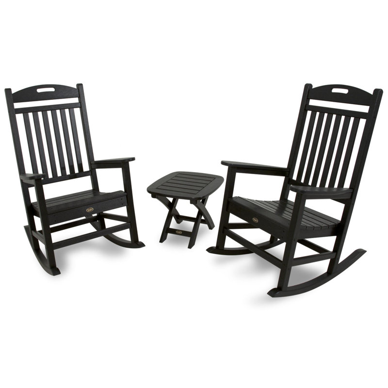 TREX Outdoors Yacht Club 3-Piece Rocker Set, Black