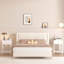 Modern White Nightstand With Drawer And Open Shelf,Scalloped Edge Bedside Table For Bedroom