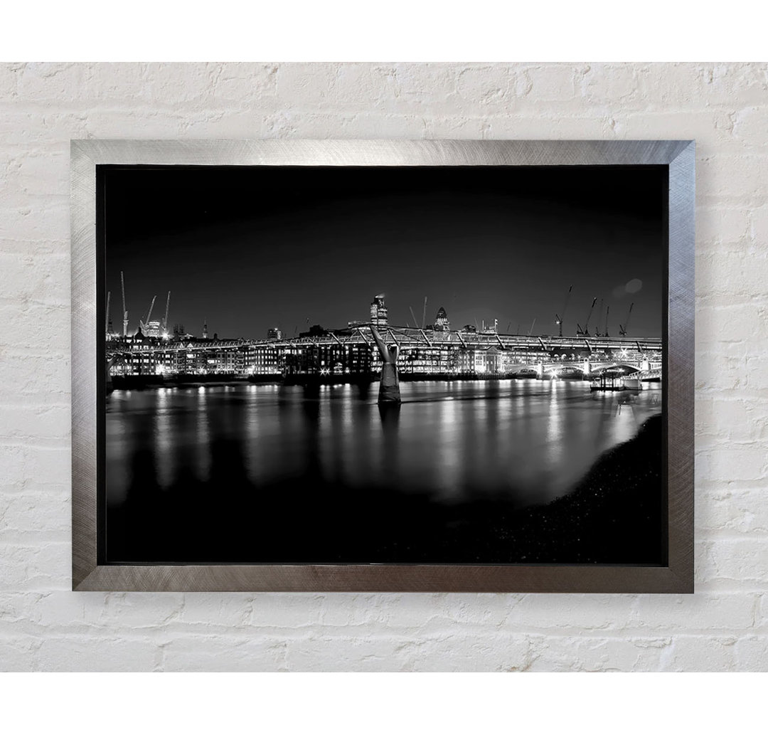 London Thames B N W Nights - Einzelne Bilderrahmen Kunstdrucke