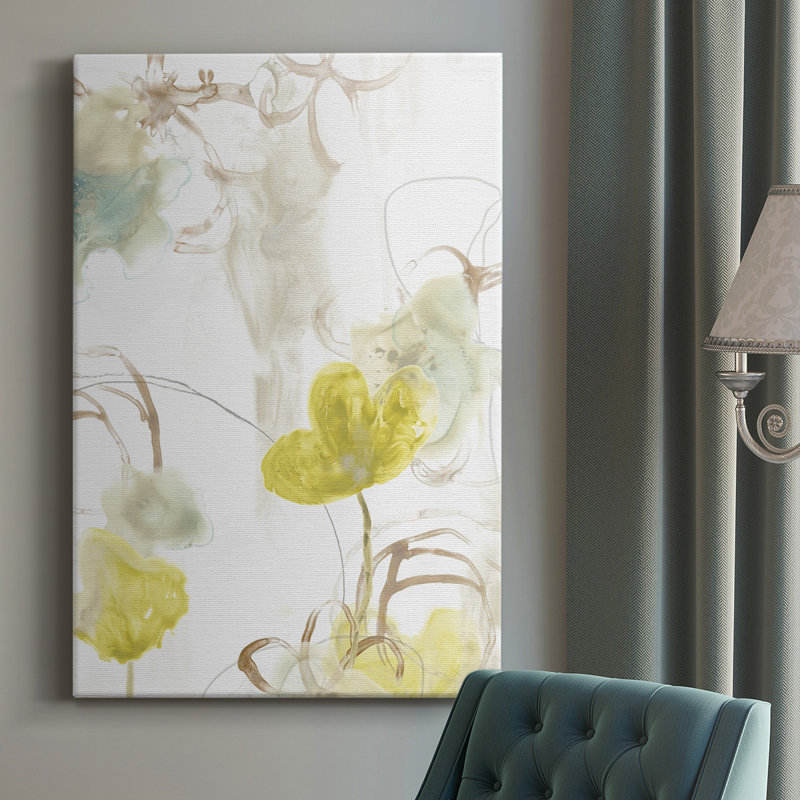 Floral I - peinture sur toile tendue, H 27 po x l 16 po x P 1,5 po