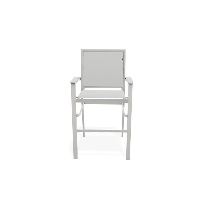 Chaise de café empilable en aluminium Bazza, Neige, Blanc 6D Sunbrella®