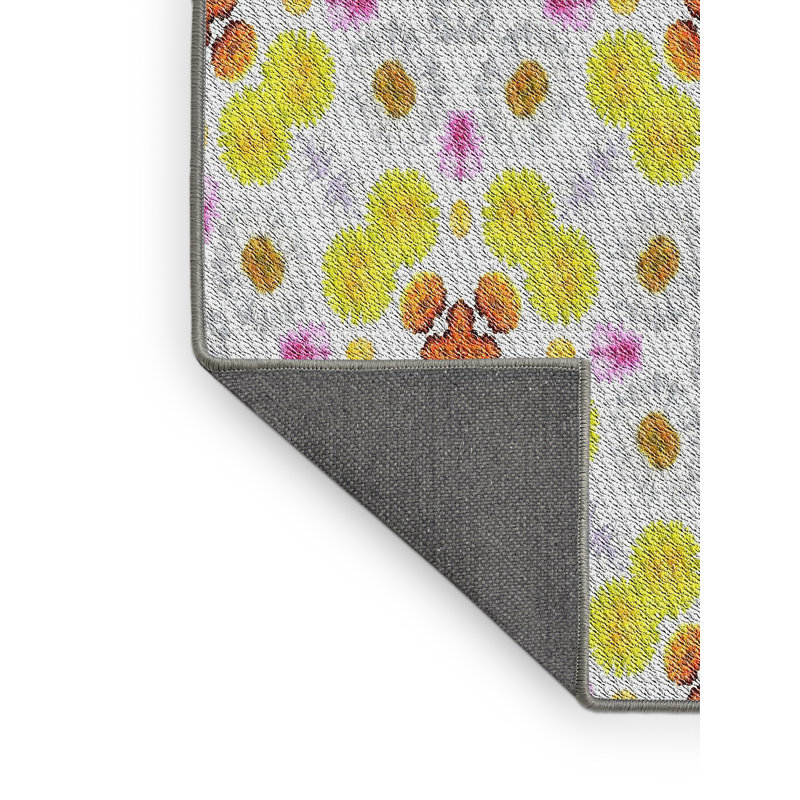Tapis jaune/brun tissé à la machine, Rectangle 6 pi x 9 pi