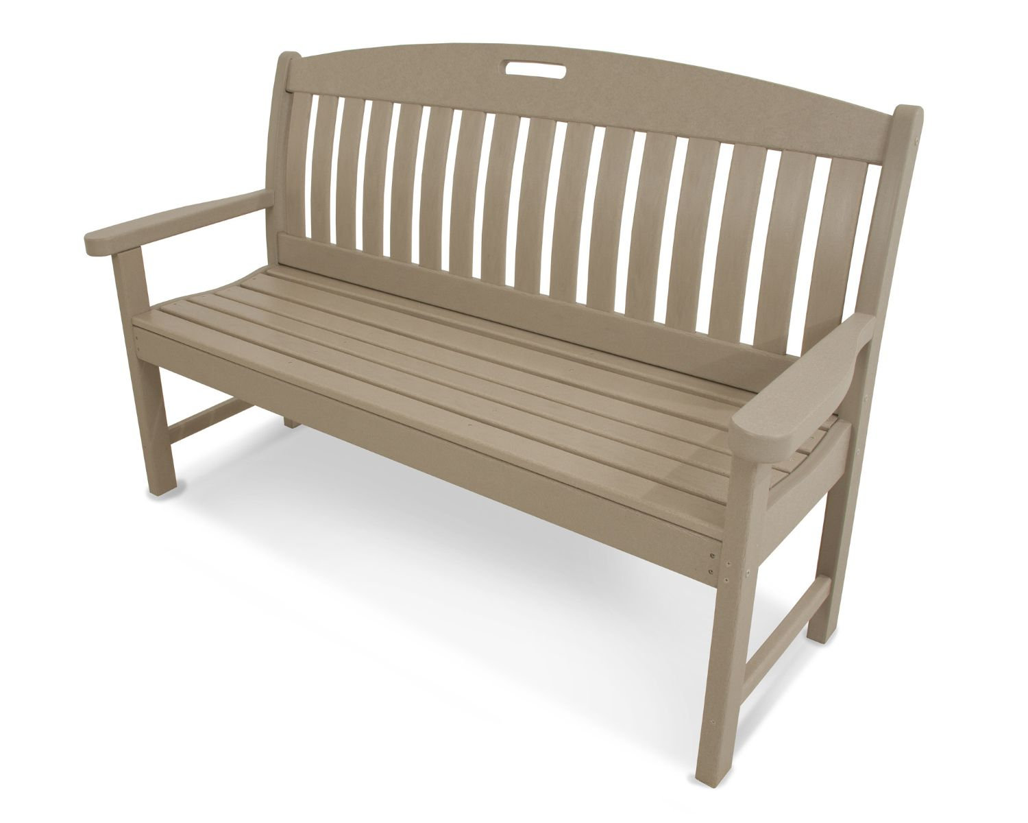 POLYWOOD® Nautical 64" Garden Bench, Sand, 37.5" H x 63.75" W x 25" D