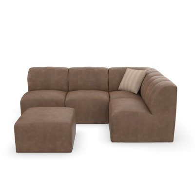 Praia 118" Ultraleather Outdoor Sofa With Ottoman