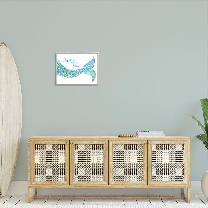 Happiness Comes In Waves, H 16 po x l 20 po x P 1,5 po, Estampe numérique Farmhouse