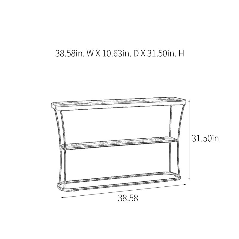 Console Iron Art, H 31,5 po x l 38,58 po x P 10,63 po
