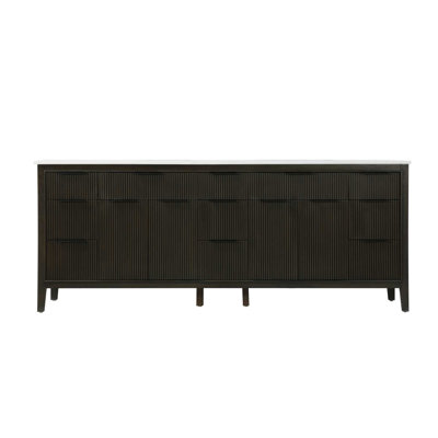 Meuble-lavabo double 84 po en chêne chocolat