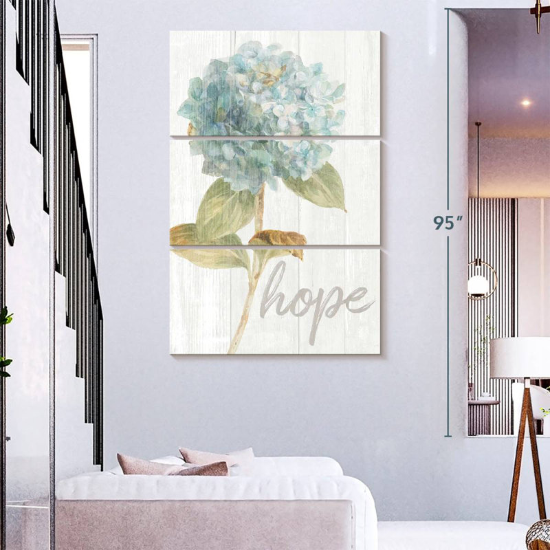 Harnek jardin hortensia sur bois espoir, H 74 po x l 48 po