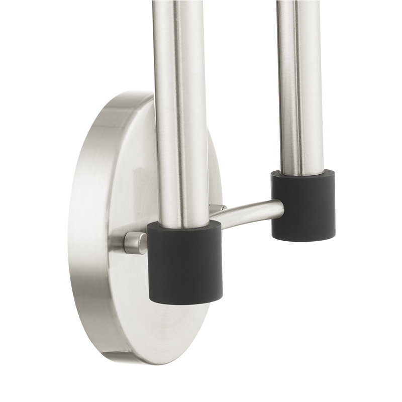 Orean Flush Mounted Sconce, Brushed Nickel/Black