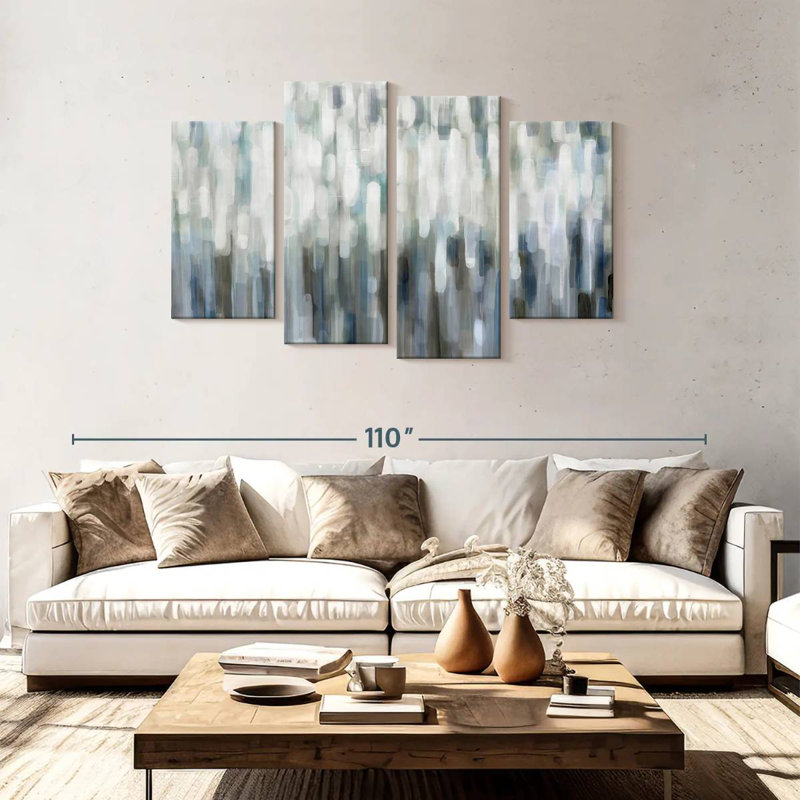 Avery Silver Rain, 48" H x 75" W