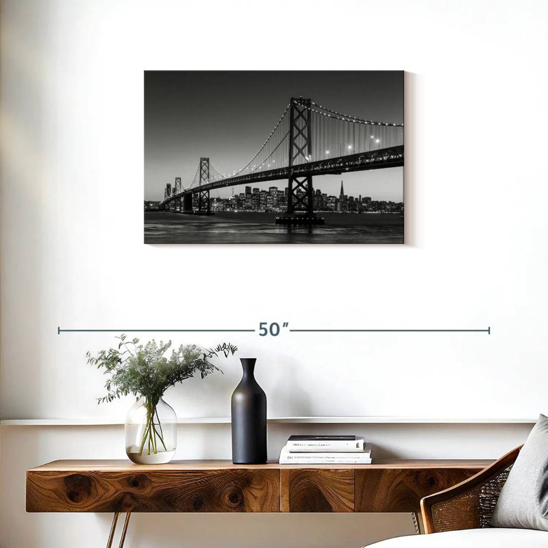 Pont Lilie Bay en noir et blanc, H 20 po x l 30 po