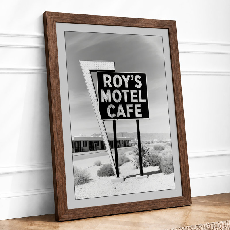 Roy's Motel Cafe Vintage - Print, A2 - 59.4 x 42.0 cm, Walnut