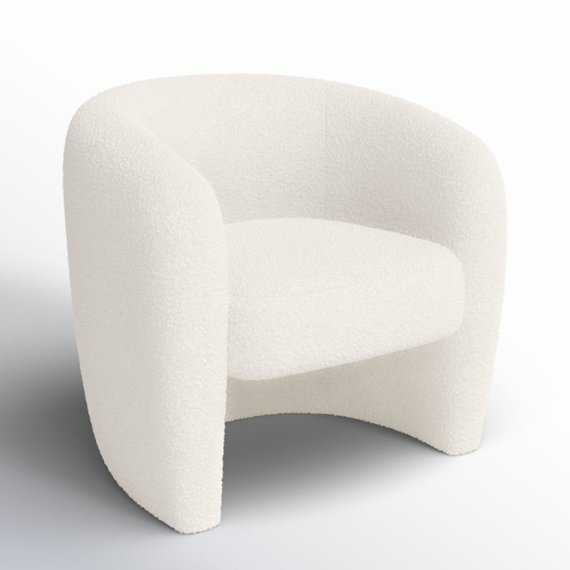 Solace Upholstered Barrel Chair, Ivory