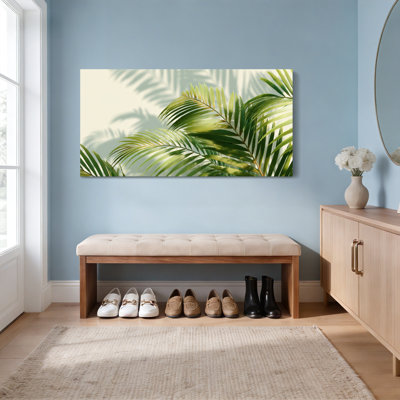 Feuilles de palmier tropicales, ensemble de 1 reproduction d'art sur toile tendue sur toile