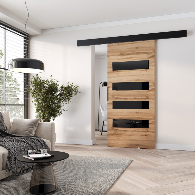 Sliding Door Prim F, Interior Door, 86cm x 205cm, Wotan Oak/Black