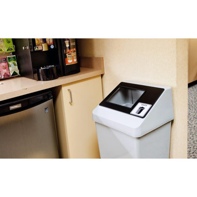 Poubelle combinée à recyclage double 44 gallons Sturdy Essentials Smart Sort pour les entreprises, les écoles, les halls d'entrée et les espaces publics