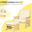 2 chaises d'extérieur: bois avec coussins, salon pour terrasse, meubles de patio beige - 2 pièces, en