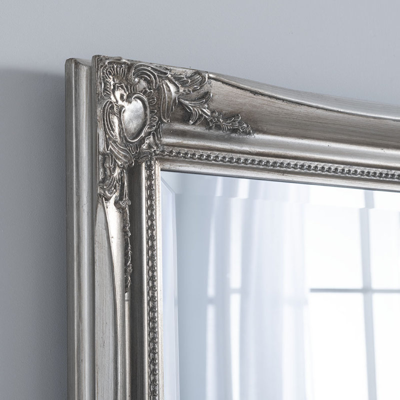 Burdette Wood Framed Accent Mirror, 134 cm H x 43 cm W, Silver