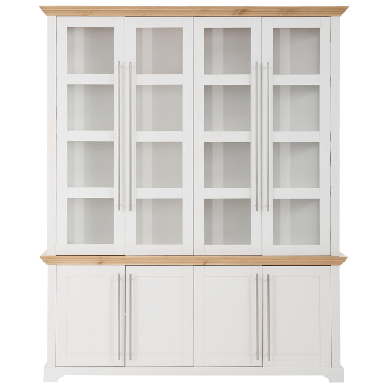Lonon Display Cabinet, White/Natural