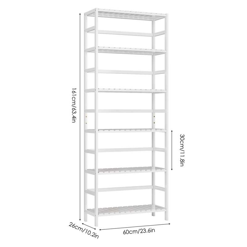 Aleks Bamboo Freestanding Bathroom Shelves, White