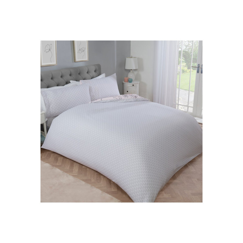 Boone Polyester Floral Duvet Cover Set with Pillowcases, Single - 1 Standard Pillowcase, Blush Pink