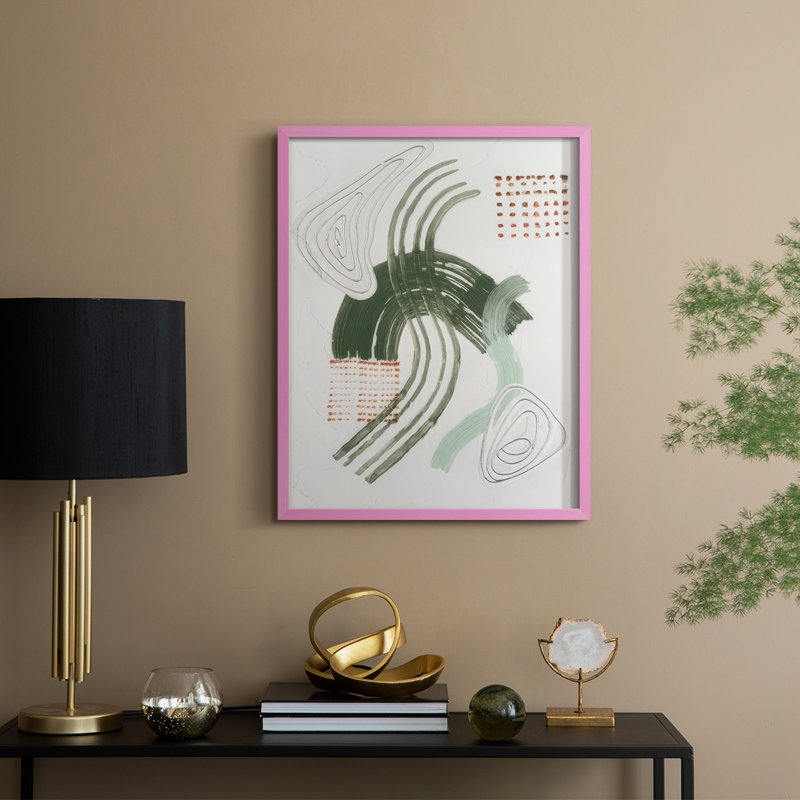 Jade Rhythm I, reproduction encadrée - bois massif, H 11 po x l 9 po, Rose