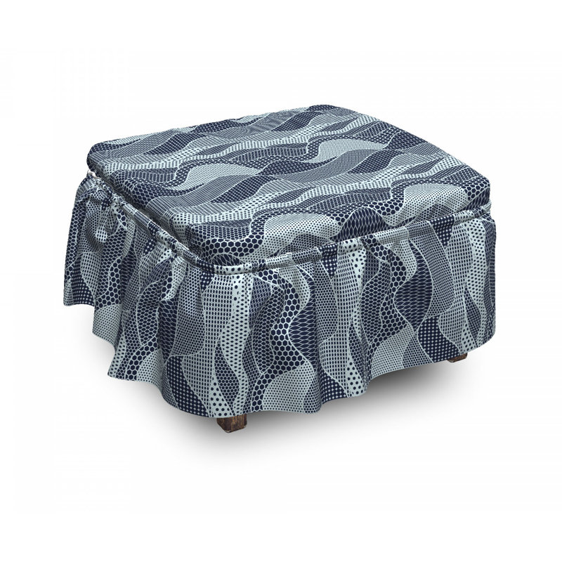 Housse pour repose-pieds vagues circles et points