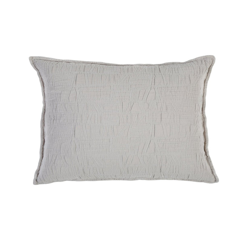 Harbour Navy/Sea Glass/Taupe/White Cotton Piece Sham, Taupe, King
