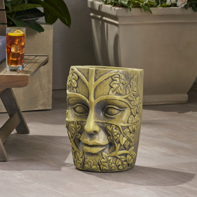 Urne de jardin en oxyde de magnésium antique, L 10,55 po x l 12,09 po, H 13,83 po, béton léger, aucun assemblage requis pour la décoration du pot à fleurs, couleur, 10,55 po, 12,09 po, 13,83 po