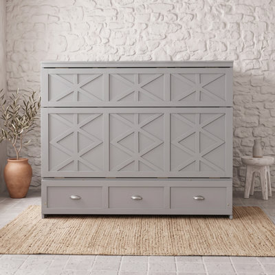 Lits escamotables doubles gain de place avec tiroirs de rangement, contreplaqué gris, style moderne