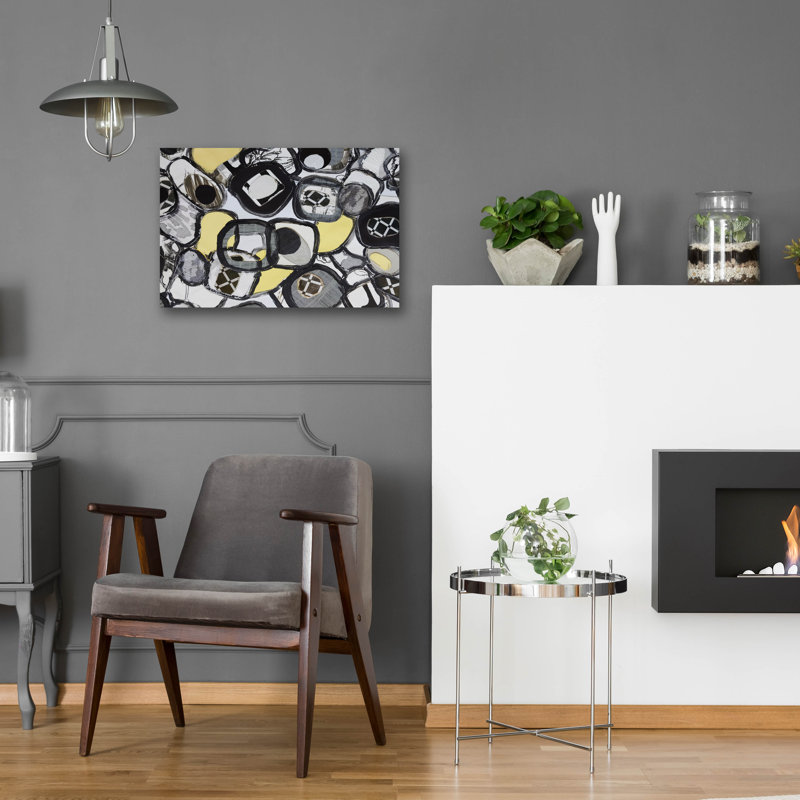 Art mural en verre Licorice and Lemon Drops 1 'par Coco Good, H 16 po x l 24 po x P 0,2 po