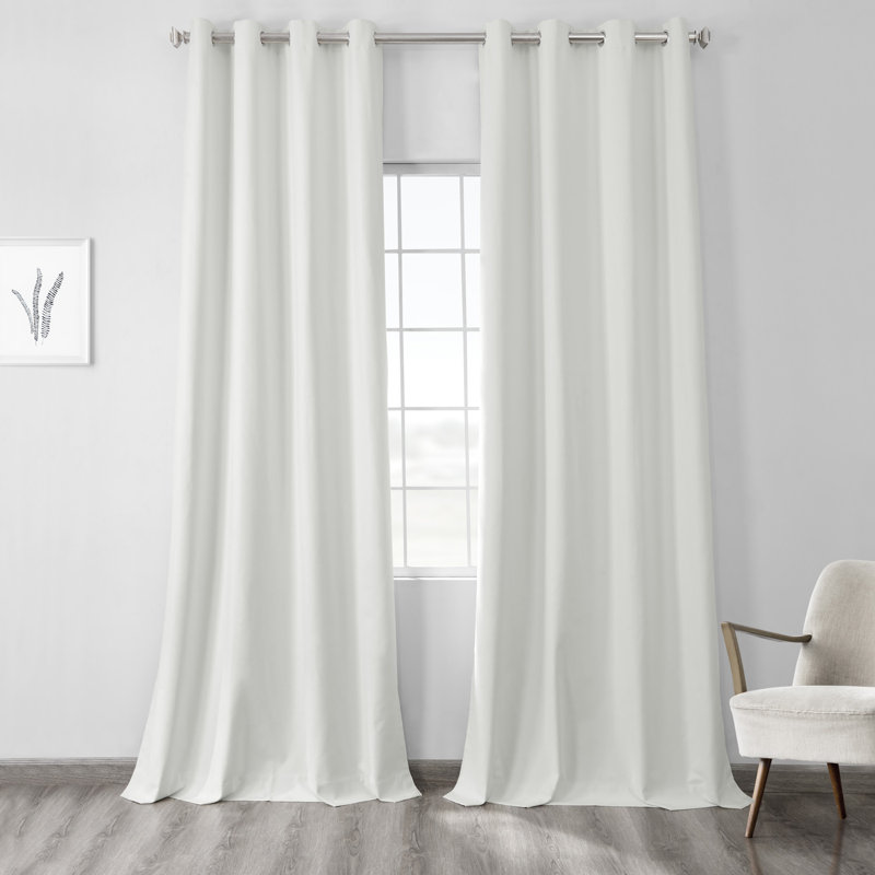 Bodwar Grommet Thermal Cross Linen Weave 100% Blackout Curtains for Bedroom & Living Room Curtains - Single Panel Drapes