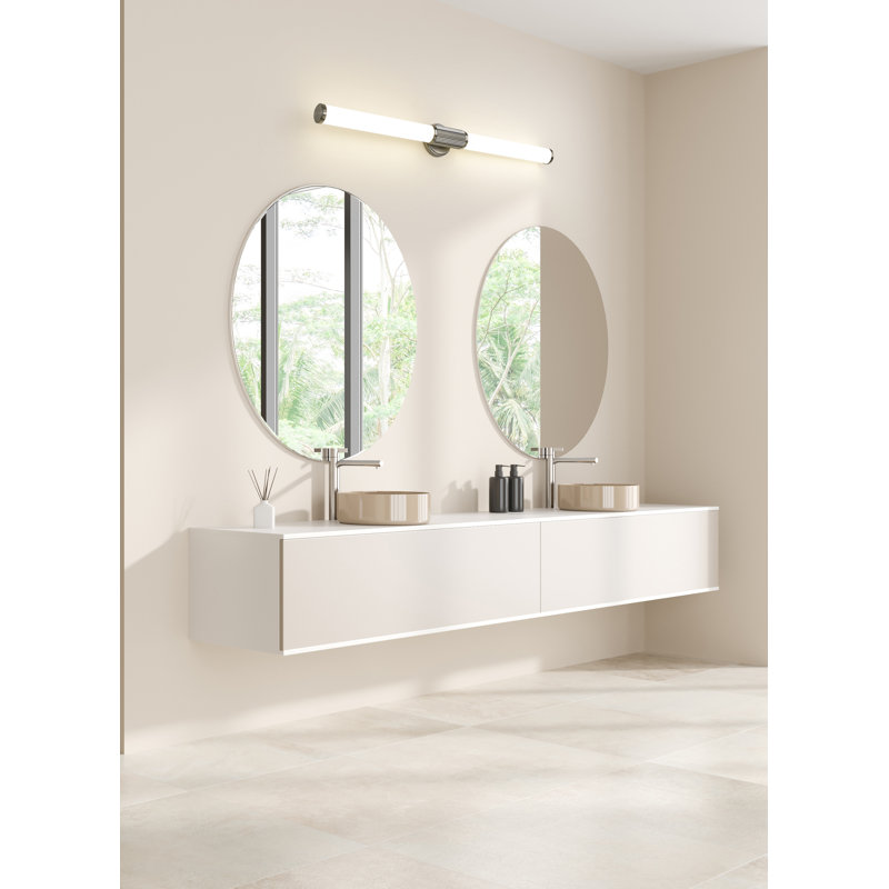 Meuble-lavabo 1 lumière 40,5 po Easmor, Nickel brossé