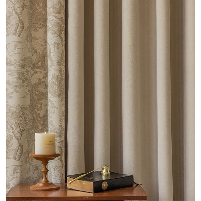 Velvet Room Darkening Curtain Pair, Beige, 50" W x 108" L