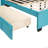 Velvet Upholstered Platform Bed with Wingback Headboard and a Big Drawer,  Queen Size-617416032