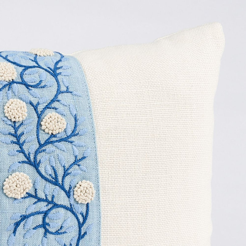 Ashoka Pillow, Ivory/Blue