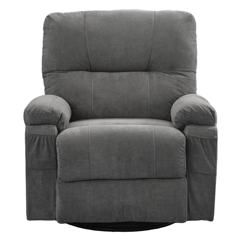 Swivel Recliner Chair, Gray Linen