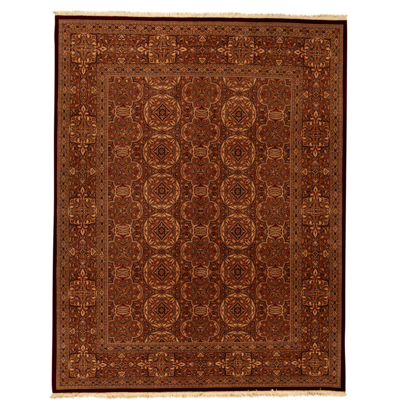 Tapis rectangulaire en laine noué à la main