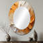 Doré et beige Soft Wave Paint II - miroir mural ovale moderne-382627652