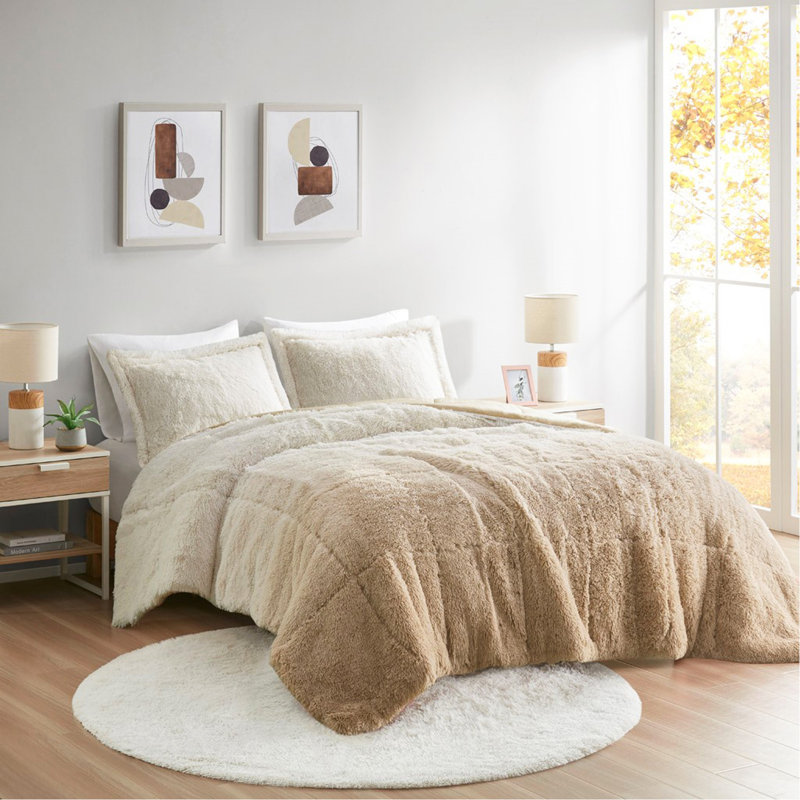 Ensemble d'édredon pour lit simple / simple TG, Twin/Twin Extra Long Comforter + 2 Shams, Dégradé naturel