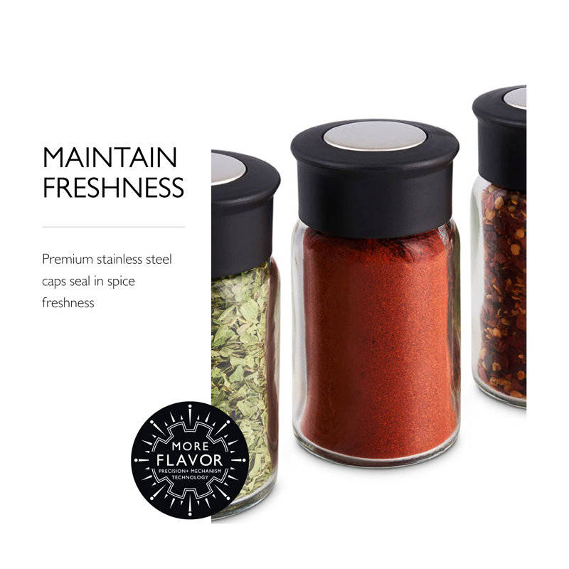 Silver Stainless Steel Revolving Countertop Spice Rack with 16 Jars