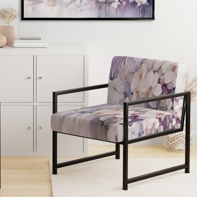 Chaise d'appoint mauve à motif de papillons mauves Enchanted Flight II
