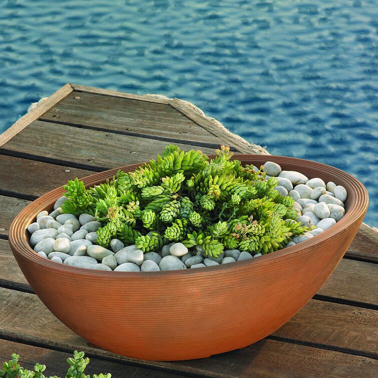 Crescent Garden Delano Resin Pot Planter; Mocha