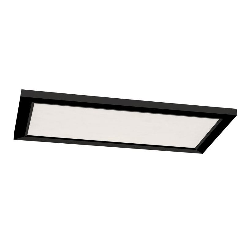 Lugano - LED Flush Mount - 12"D x 24"W - Black, Black, 1" H x 24" W x 12" D