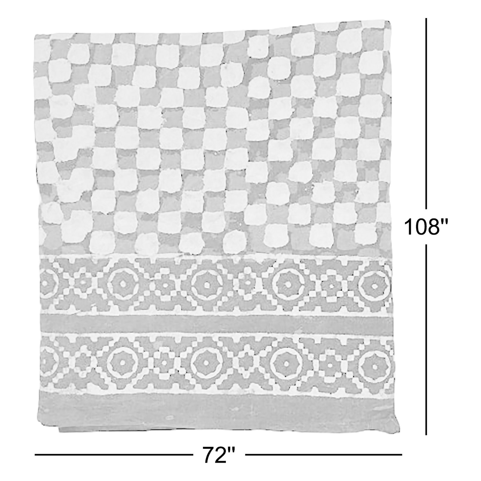 Cabana 108" Cotton Tablecloth, Blue Checkered